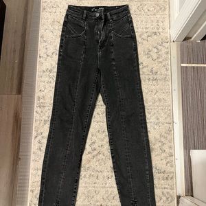 Stradivarius straight jeans with cuff cut out